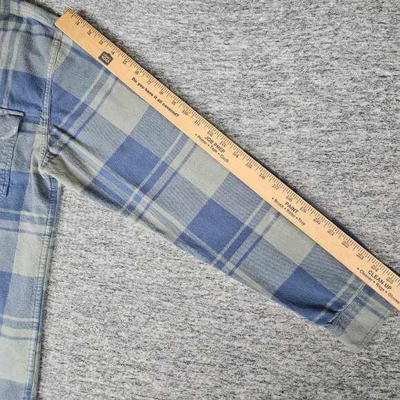 Patagonia Organic Cotton Flannel Blue/Green Long Sleeve Button Up Shirt Men XL - Picture 8 of 11